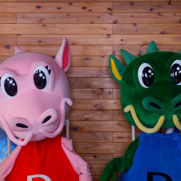 Ryusendo Cave (Tohoku), Dragon plushies in a nearby restaurant