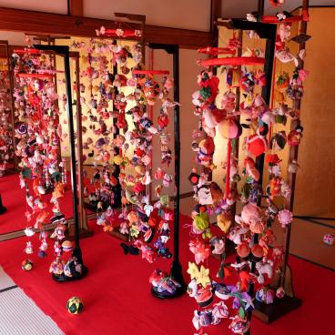 Tamozawa Imperial Villa Memorial Park in Nikko, Display of dolls and trinkets made from kimono fabric