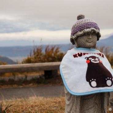 Daikanbo, Jizo statue wearing a Kumamon mascot bib