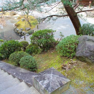 Chion-in temple in Kyoto, View from the stairs of Nokotsu-do Ossuary