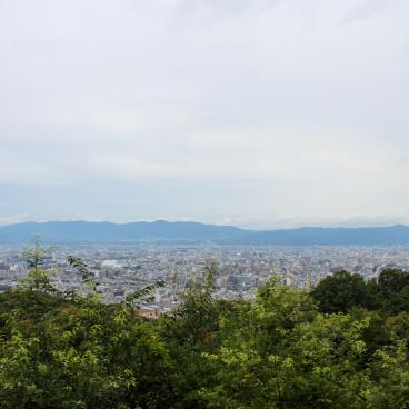 Chion-in temple in Kyoto, View on the city from Higashiyama