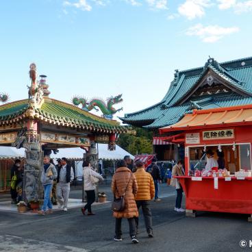 Myoho-ji (Fuji City), Main plaza during Bishamonten Taisai Festival