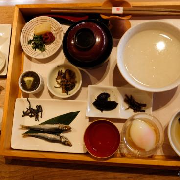 Asora no Chaya (Mie), Okayu rice porridge served at breakfast