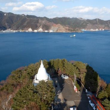 Kamaishi Daikannon (Iwate), View on the bay from Gyoran Tenbodai Observatory