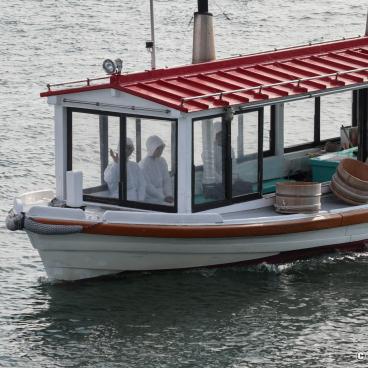 Mie prefecture, Ama performance in a traditional diving suit at Mikimoto Pearl Island in Toba 2
