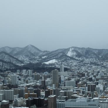 JR Tower T38 in Sapporo, View on the mountains and the city in winter 6