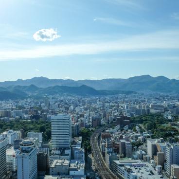 JR Tower T38 in Sapporo, View on the mountains and the city 2