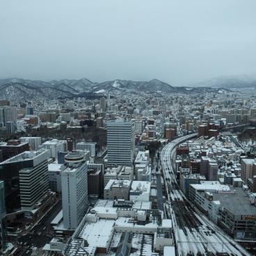 JR Tower T38 in Sapporo, View on the mountains and the city in winter 5