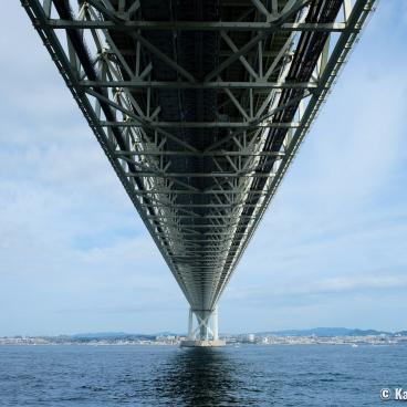 Awaji, View on the bridge Akashi Kaikyo-Ohashi from Michi-no-Eki Awaji