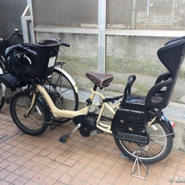 Tokyo, Mamachari bicycle stationned in the street