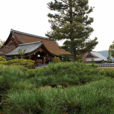 Daikaku-ji (Kyoto), View on Shinden pavilion and Godai-do hall from outside