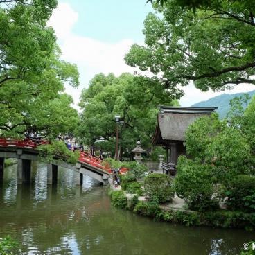 Dazaifu Tenman-gu, Taiko-bashi arch bridge at the entrance of the shrine grounds