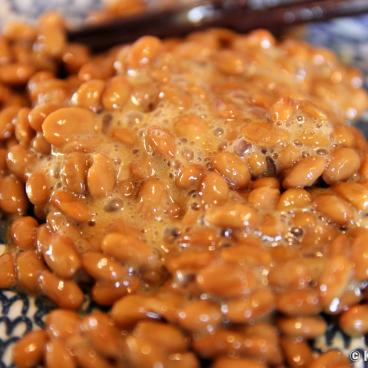 Natto served in a Japanese plate