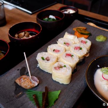 Restaurant Nikko Yubamaki Zen, Lunch set with yuba and Tochigi beef maki 