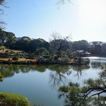 Kiyosumi Teien, View on Sensui pond and the vegetation in winter