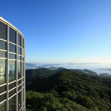 Mount Inasa, View on Nagasaki Bay and on the circular shaped observatory