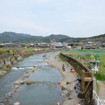 Settsukyo Park (Osaka), Fishing in the Akuta River and Japanese countryside