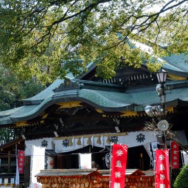 Zenpukuji-gawa (Tokyo), Main hall of the shrine on the bank of the Zenpukuji River