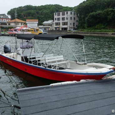 Mie prefecture, Boat ride and fishing session with an Ama diver off to Wagu port (Shima)