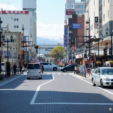 Fukushima City (Tohoku), An avenue in the surroundings of the JR station