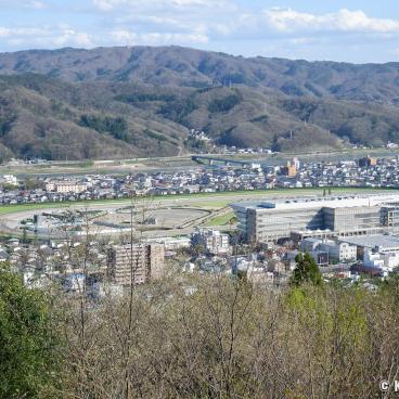 Fukushima City (Tohoku), Fukushima Racecourse viewed from Mount Shinobu