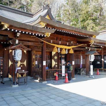 Fukushima City (Tohoku), Main hall at Gokoku-jinja shrine on Mount Shinobu