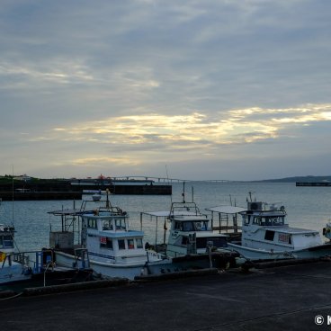 Irabu Ohashi (Miyako-jima), View on the bridge at nightfall from Hirara