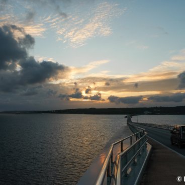 Irabu Ohashi (Miyako-jima), View from the bridge at nightfall