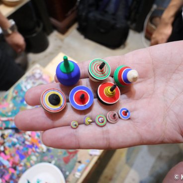 Various types of Sasebo spinning tops