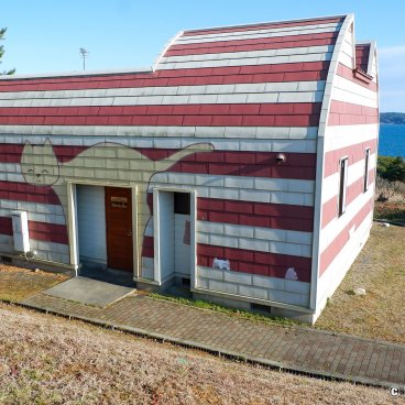 Tashirojima (Ishinomaki), Cat-shaped house at Manga Island camping