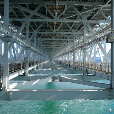 Naruto Whirlpools, View on Onaruto-kyo bridge's metallic structure