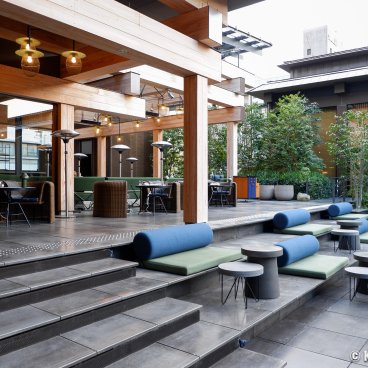 Shinpuhkan (Kyoto), Outdoor terrace of the Mr. Maurice's Italian hotel's restaurant