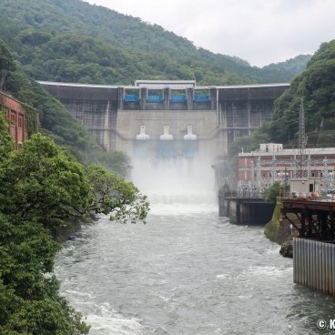 Amagase Dam (Uji), View on the dam
