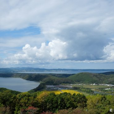 Abashiri (Hokkaido), View on Lake Notoro from Mount Tento Observatory