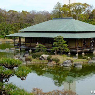 Daisen Park (Sakai, Osaka), Main pavilion and pond in the Japanese garden