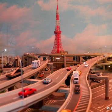Small Worlds Tokyo (Odaiba), Miniature world of Sailor Moon with aerial freeway and Tokyo Tower