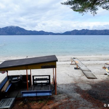 Lake Tazawa-ko (Akita), Shirahama Beach during the touristic off season