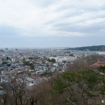 Akita, View on the city from Kubota Castle turret in Senshu Park 