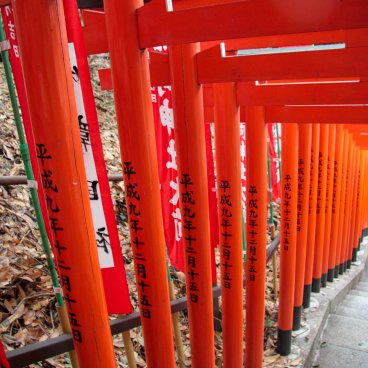 Hie-jinja (Tokyo), Vermilion torii gates alley at the secondary Inari shrine 4