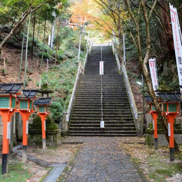 Tanukidani-san Fudo-in (Kyoto), Stairway and red lanterns