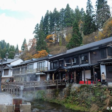 Ginzan Onsen (Yamagata), View on the thermal village and its traditional architecture 2