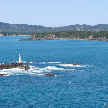 Shima (Ise Peninsula, Mie Prefecture), View on the rocky coastline from Anorisaki Lighthouse