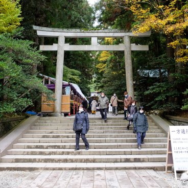 Yahiko-jinja, Stone torii gate on the path to the main pavilions