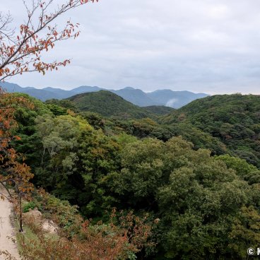 Sumoto Castle (Awaji), Panoramic view on the mountains of Awaji