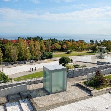 Awaji Yumebutai, View on the architectural complex on the Osaka Bay