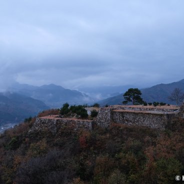 Takeda Castle Ruins, View on the fortification walls