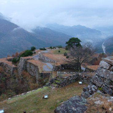 Takeda Castle Ruins, View on the fortification walls 2