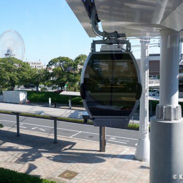 Yokohama Air Cabin, View on one of the ropeway's cabins on its aerial trip