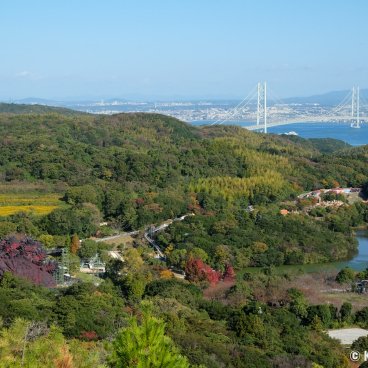 Grand Chariot Hokutoshichisei 135° Hotel (Awaji), Panorama on Nijingen no Mori Park and Akashi Strait Bridge 2