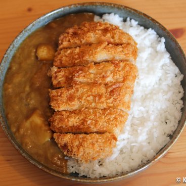 Katsu-kare, Plate of Japanese curry rice with tonkatsu breaded pork